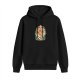 Black hoodie with whimsical nature-themed graphic print
