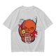 Olive Green T-Shirt With Cute Orange Cat Drinking Cocktail Graphic