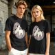 Olive Green T-Shirt with Cute Sleeping Otter Graphic
