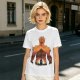 Olive T-Shirt With Giant Fire Warrior Silhouette And Small Knight Print