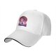 Black baseball cap with anime sunset graphic print