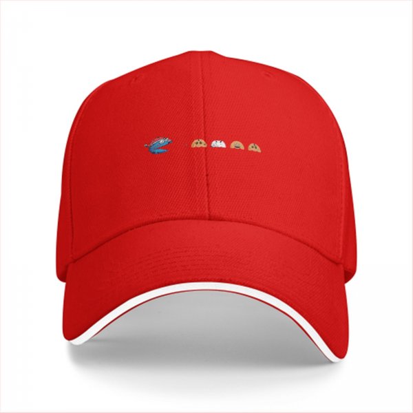 Black baseball cap with retro video game character graphic design