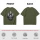 Olive Graphic T-Shirt with Fantasy Character Portraits