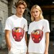 Olive T-Shirt With Cute Cartoon Ramen Bowl Graphic