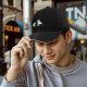 Black Baseball Cap With Lazy Panda Eating Noodle Graphic