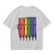Olive T-Shirt With Rainbow Pride Cats Graphic