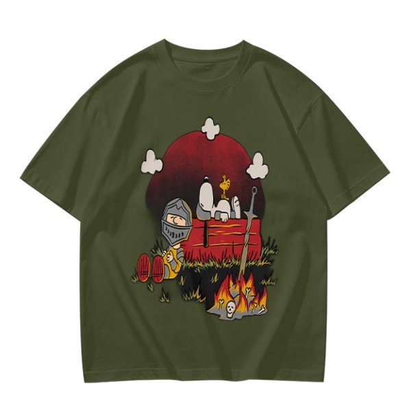 Snoopy and Charlie Brown Knight Campfire Graphic T-Shirt
