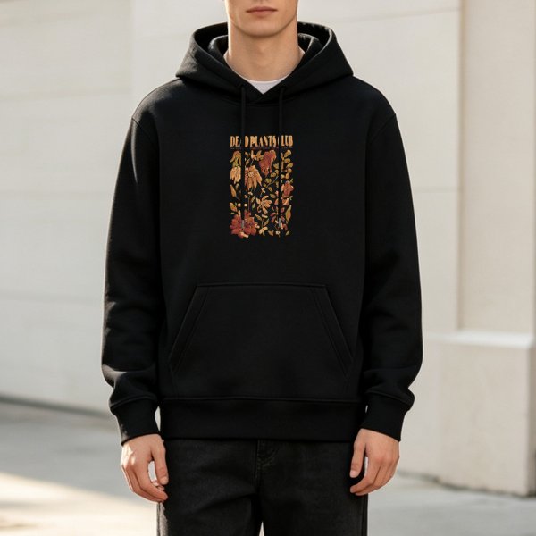 Dead Plant Club Floral Graphic Black Hoodie