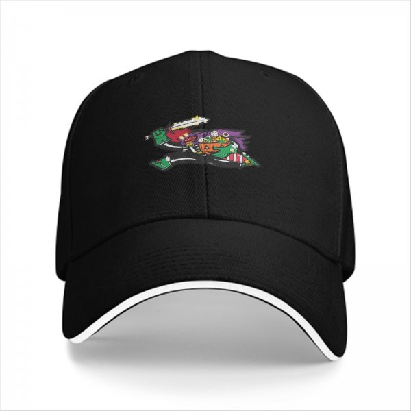 Black Baseball Cap With Colorful Halloween Witch Graphic Print