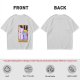 Olive green t-shirt with three-eyed cat couch killer tarot-style graphic