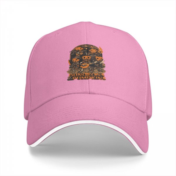 Black Baseball Cap with Dungeons & Pumpkins Halloween Art