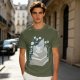Olive T-Shirt With Stacked Books Teacup Floral Print