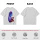 Olive T-Shirt With Purple Haired Figure Night Scene Print