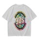 Olive green graphic t-shirt with 90s nostalgic print