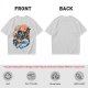Olive T-shirt with Skeleton Musician Playing Guitar Over Ocean Waves