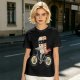 Olive T-Shirt With Sushi Ninja Riding Bicycle Print