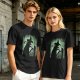 Olive T-Shirt With Spooky Witch Silhouette Halloween Graphic