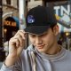 Black Baseball Cap With Dark Fantasy Villain Portal Art Print