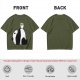 Olive T-Shirt With Panda Balancing Ramen Bowl Print