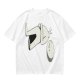 Olive T-Shirt With Surprised Cartoon Figure And Separate Face Print