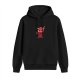 Black Hoodie With Cute Grumpy Red Panda Graphic Print