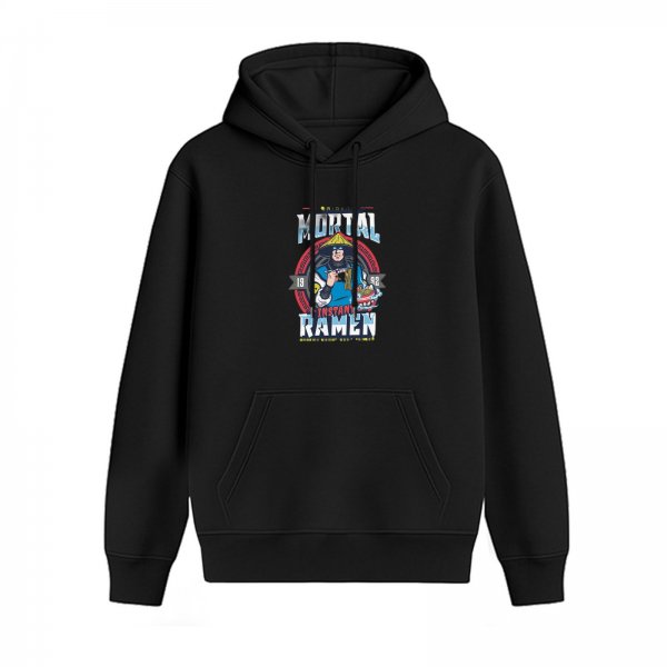 Mortal Instant Ramen Graphic Black Hoodie for Fans