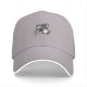 Black Baseball Cap With Abstract Feather And Red Accent Print