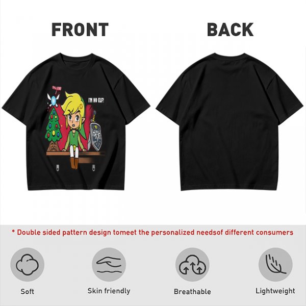 Zelda Christmas I'm No Elf Funny Graphic T-Shirt Design