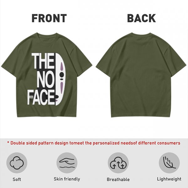 Olive T-shirt with The No Face graphic print