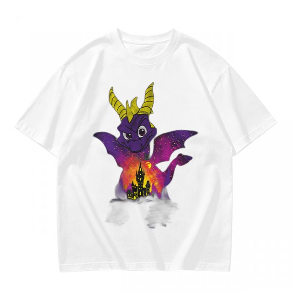Olive T-Shirt Featuring Spyro The Dragon With Castle Galaxy Artwork