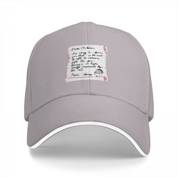 Black baseball cap with funny Santa note print about gift delays