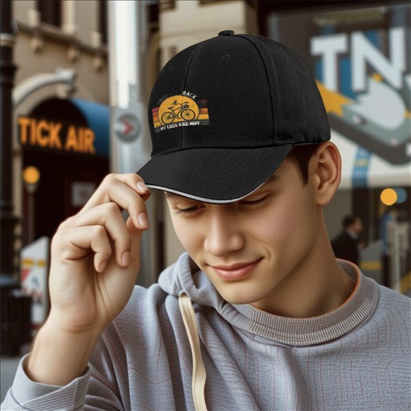 My Legs Are Not Back Cycling Themed Black Baseball Cap