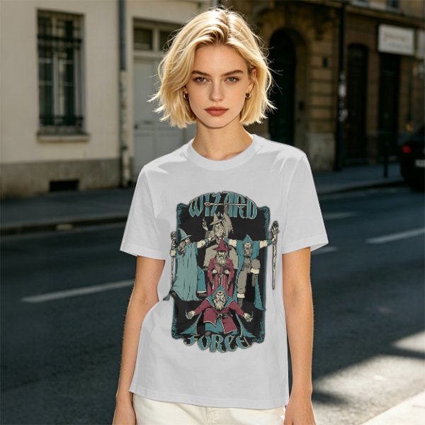 Olive T-Shirt With Wizard Force Graphic Art Print