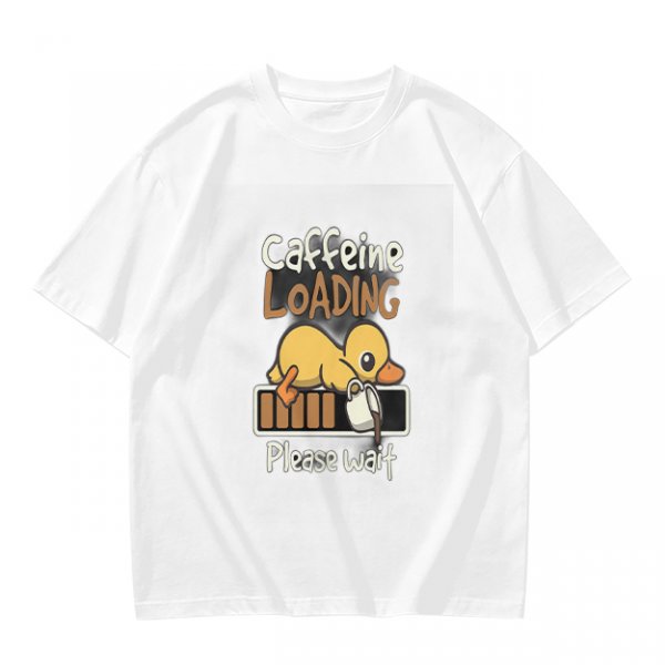 Caffeine Loading Duck Graphic T-Shirt for Coffee Lovers