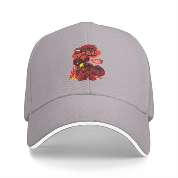 Black baseball cap with My Little Diablo evil magic graphic print