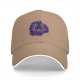 Black Baseball Cap With Purple Galaxy Cloud And Black Cat Print