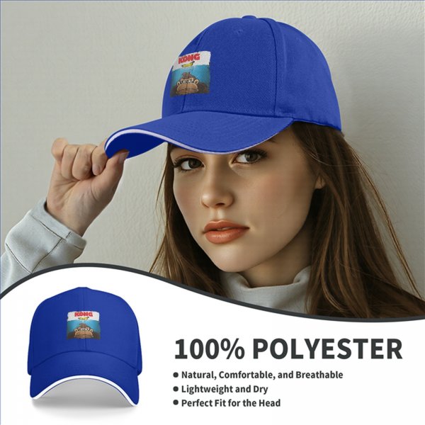Black baseball cap with Kong and banana graphic print