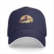 Black Baseball Cap With Witch Riding Broom Full Moon Halloween Art