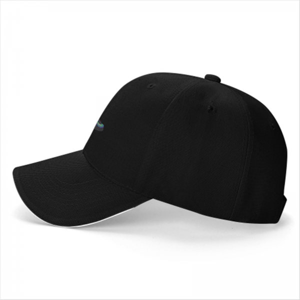 Black Baseball Cap With Psychedelic Colorful Beast Graphic Print