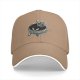 Black baseball cap with skeleton relaxing in coffee cup graphic