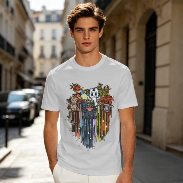 Olive T-Shirt With Cute How To Train Your Dragon Character Print