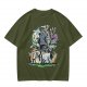 Olive T-shirt with Studio Ghibli Character Mashup Art Print