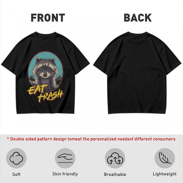 Olive Raccoon Eat Trash Graphic T-Shirt