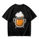 Olive Green T-Shirt With Stylized Beer Mug Graphic Print