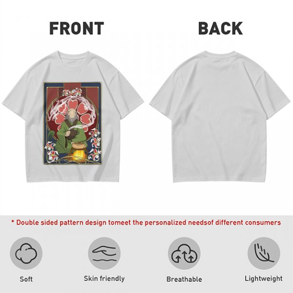 Olive Green T-Shirt Featuring Iroh from Avatar: The Last Airbender