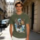 Olive T-Shirt With Elemental Bender Artwork Print