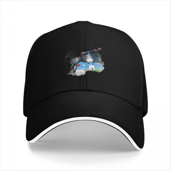 Black Baseball Cap With Whimsical Night Tree And Sheep Art Print