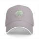 Black baseball cap with whimsical magical plant and mushroom graphic
