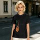 Olive Green T-Shirt with Lute and Botanical Graphic Print