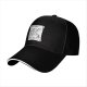 Black baseball cap with funny Santa note print about gift delays